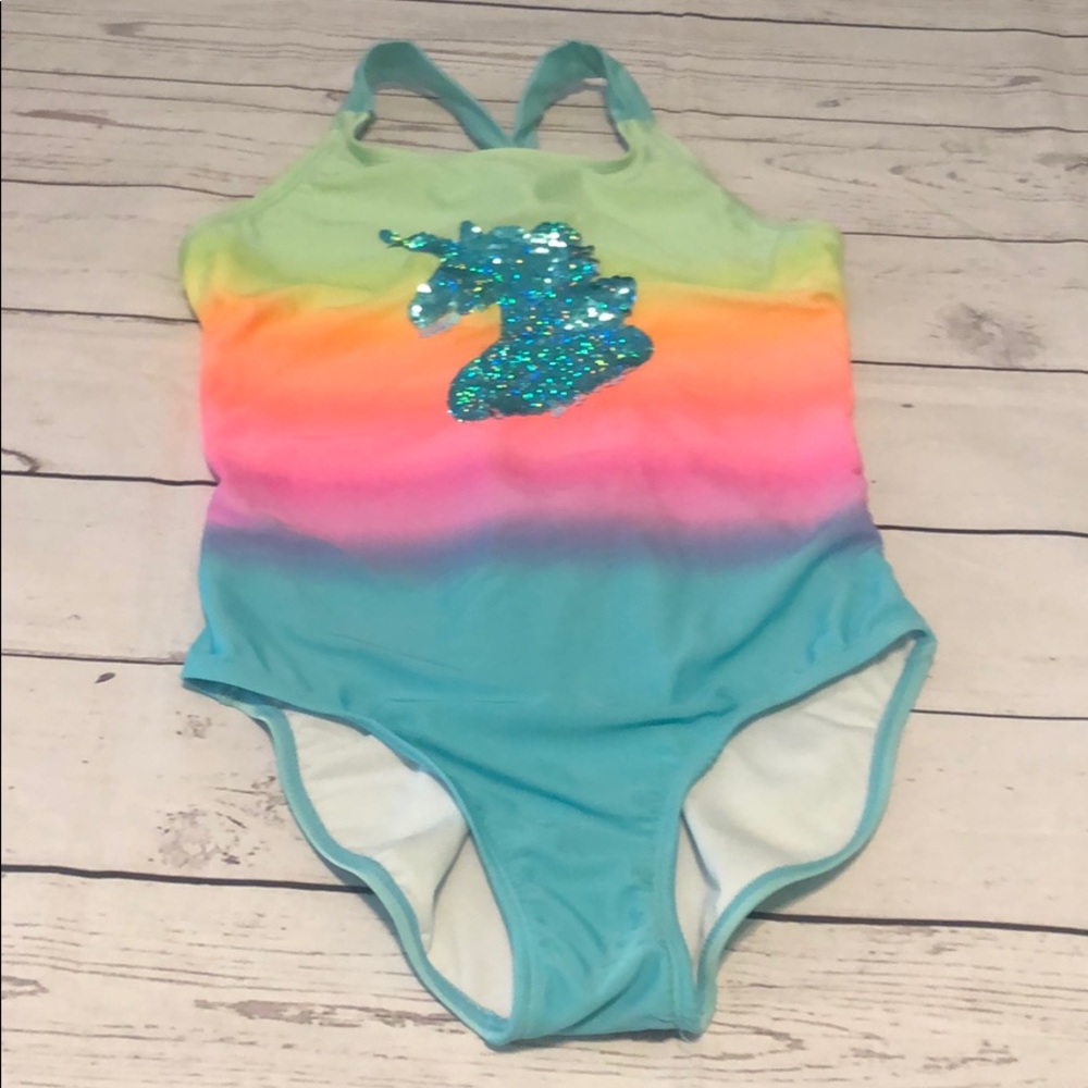 Cat & Jack girls unicorn swimsuit